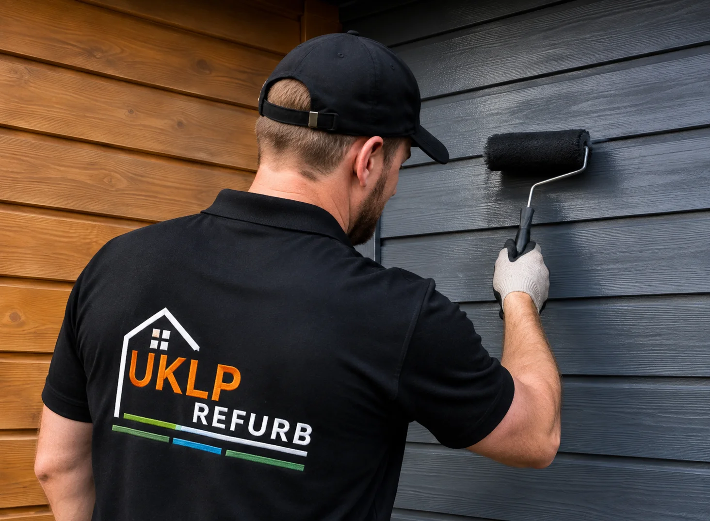 Illustration of UKLP Refurb finishing work on external cladding